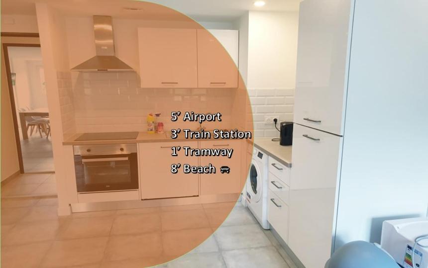 Big Flat Sea Vieuw 95 M2 5 Rooms Near Airport 5 Min Train 3 Min And Tram On Site, Beach 7 Min, 2 Showers And 2 Toilets , Neuf Grand Appartement 95 M2 5 Chambres Proche Aeroport 5 Min Train 3 Min Et Tramway Sur Place, Plage 7 Min 2 Douches Et 2 Wc Vue Ницца Экстерьер фото